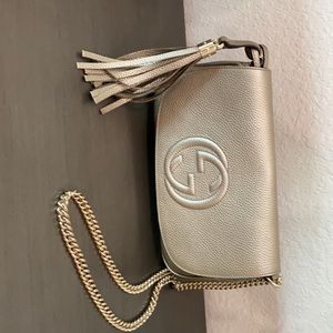 Gucci Soho Metallic Leather Cross Body Bag